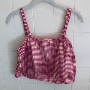 Red and white checkered crop top